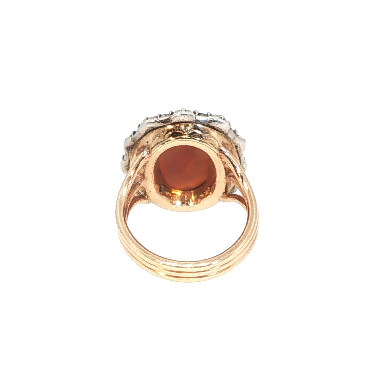 Antico anello in oro diamanti rubini e cammeoa