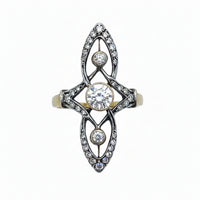 Late Victorian diamond marquise ring