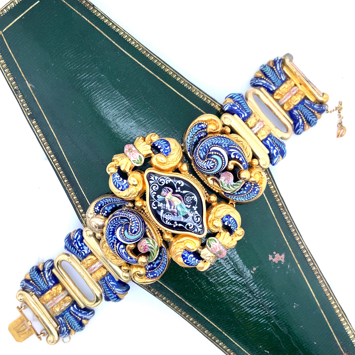 Antique gold enamelled bracelet 1840