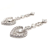 Art Déco platinum and diamond heart earrings