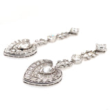 Art Déco platinum and diamond heart earrings