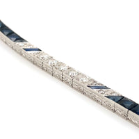 Art Déco platinum diamond and bracelet