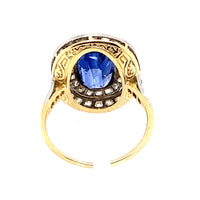 Edwardian diamond and sapphire target ring