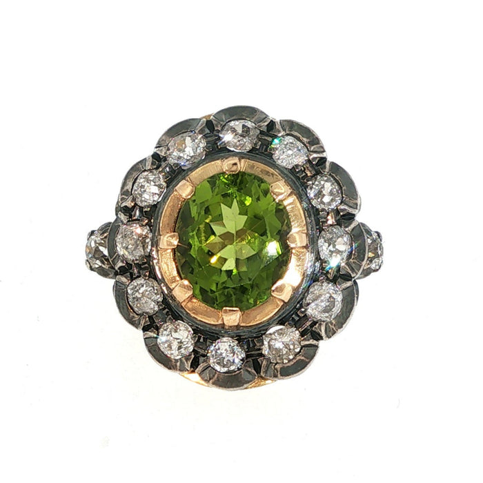 Victorian diamond and peridot earrings