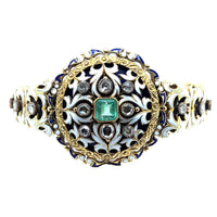 Bracciale Antico in oro giallo smalto e diamanti 
