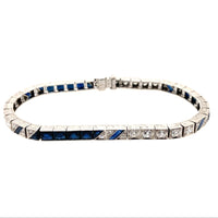 Art Déco platinum diamond and bracelet