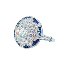 Art Déco platinum Diamond and sapphire ring
