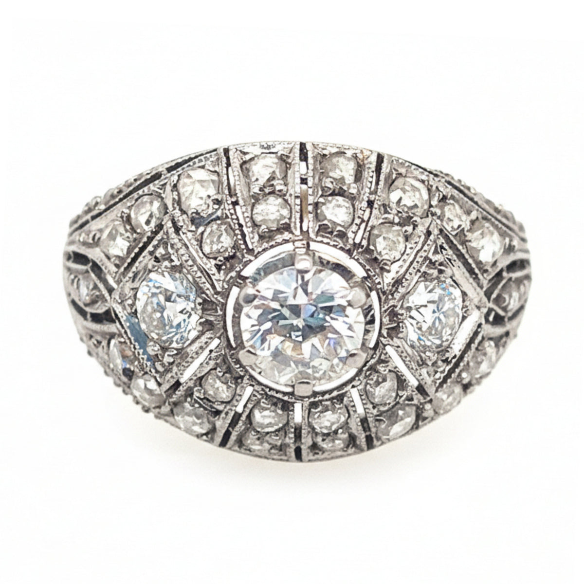 Art Déco gold platinum and diamond ring, 1920