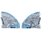 Magnifica spilla Art Deco in platino con diamanti e acquamarine. 1930 