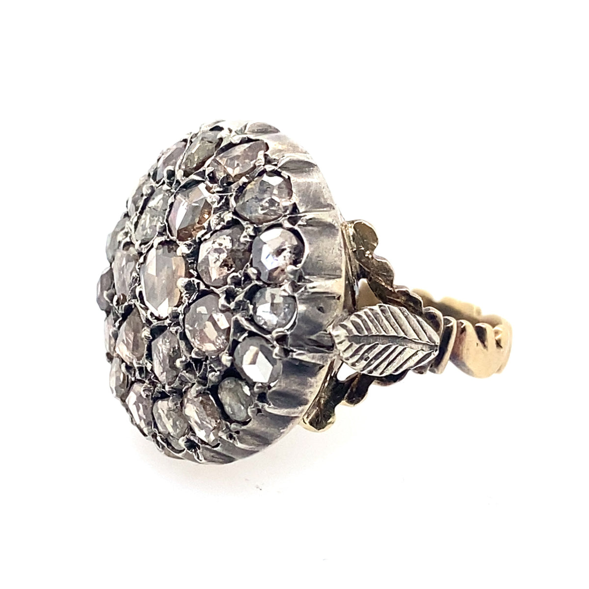 Victorian gold, silver and rose-cut diamond ring