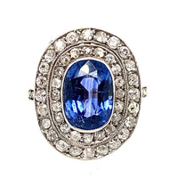 Edwardian diamond and sapphire target ring