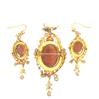Victorian gold and cameo Demi parure
