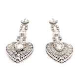 Art Déco platinum and diamond heart earrings