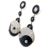 Yin and Yang diamond and onyx earrings