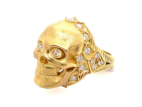 Gold and diamond Skull ring