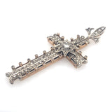 Pendentif croix victorienne en diamant taille rose