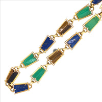Egyptian Revival gold diamond and hard stone necklace