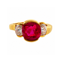 Anello vintage in oro giallo con rubino