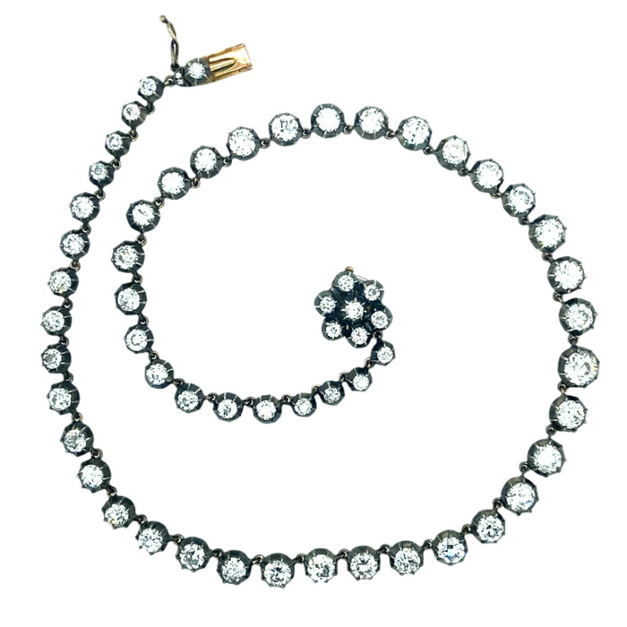 Collana vittoriana rivière con diamanti di taglio vecchio