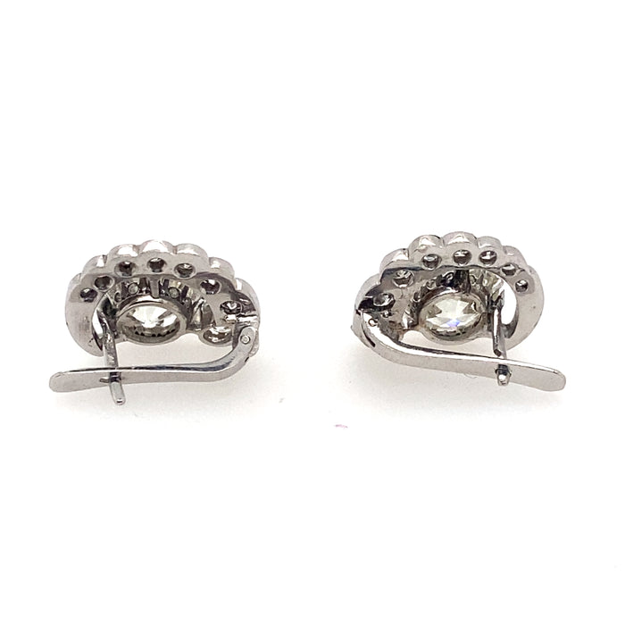 Art Déco white gold and diamond earrings