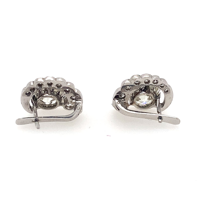 Art Déco white gold and diamond earrings