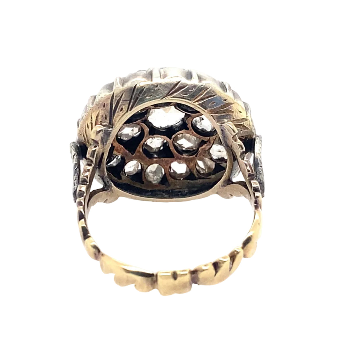 Victorian gold, silver and rose-cut diamond ring