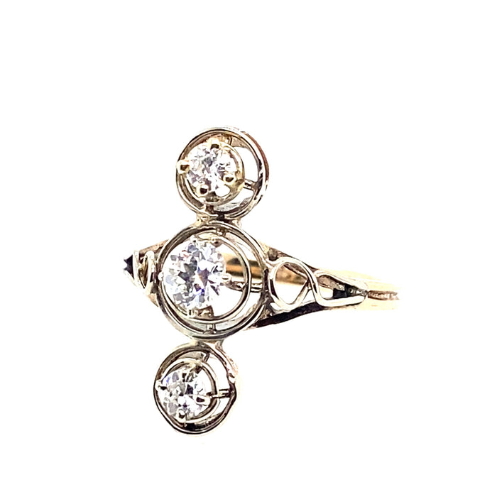anello anni'20 con diamanti