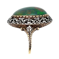 Antique gold, silver and opal ring