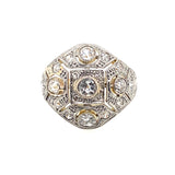 Edwardian gold and platinum diamond ring, 1900.
