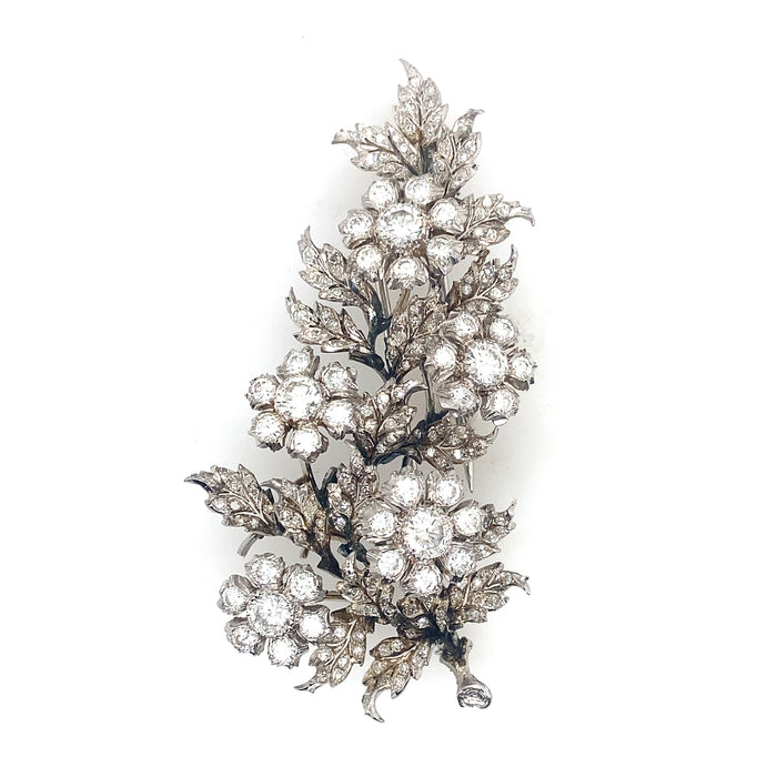 Buccellati white gold and diamond flower brooch