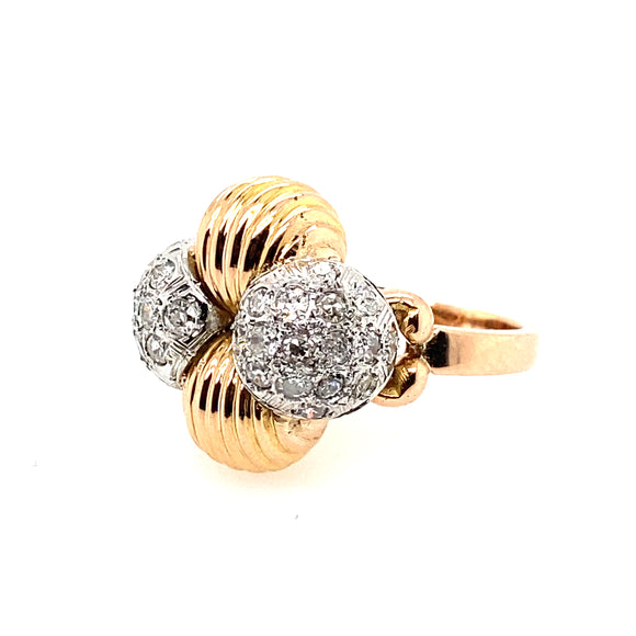Retro gold, platinum and diamond ring
