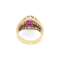 Vintage yellow gold, diamond and Ruby ring