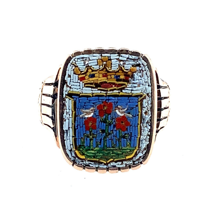 Antique gold and micromosaic ring