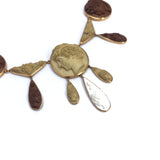 Antica collana in oro giallo con 28 cammei su lava, 1860 c.a.