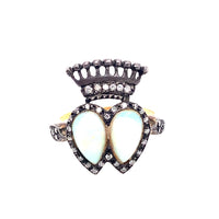 Vintage opal and diamond ring