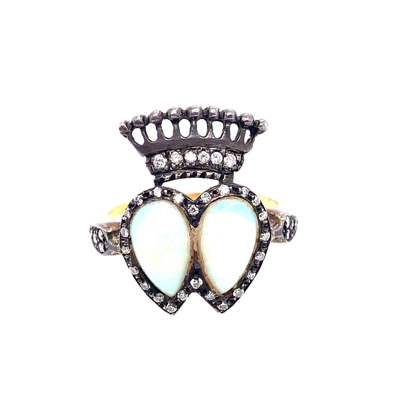 Vintage opal and diamond ring