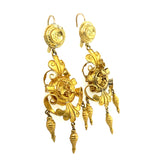 Victorian Etruscan revival gold grape earrings