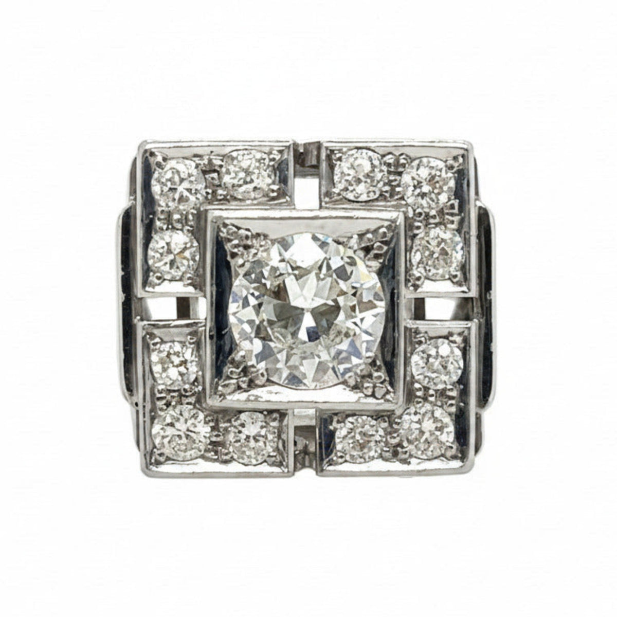 Anello in platino con diamanti, Art Déco, 1930. 