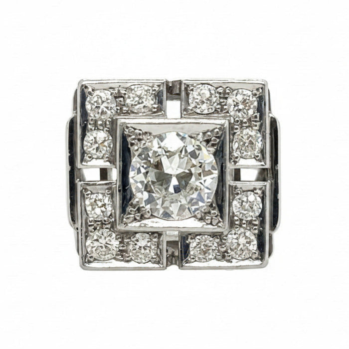 Art Déco platinum and diamond ring, 1930