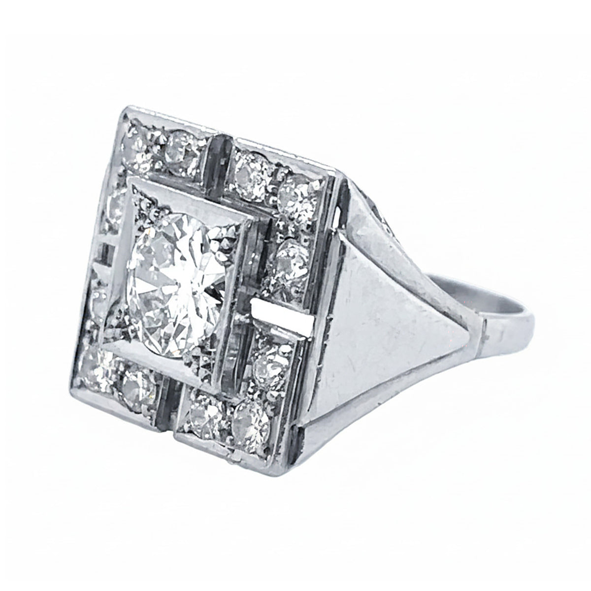 Anello in platino con diamanti, Art Déco, 1930. 