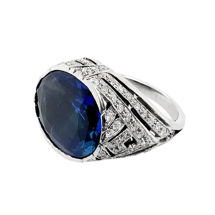 Importante anello con diamanti e zaffiri naturali, 1960