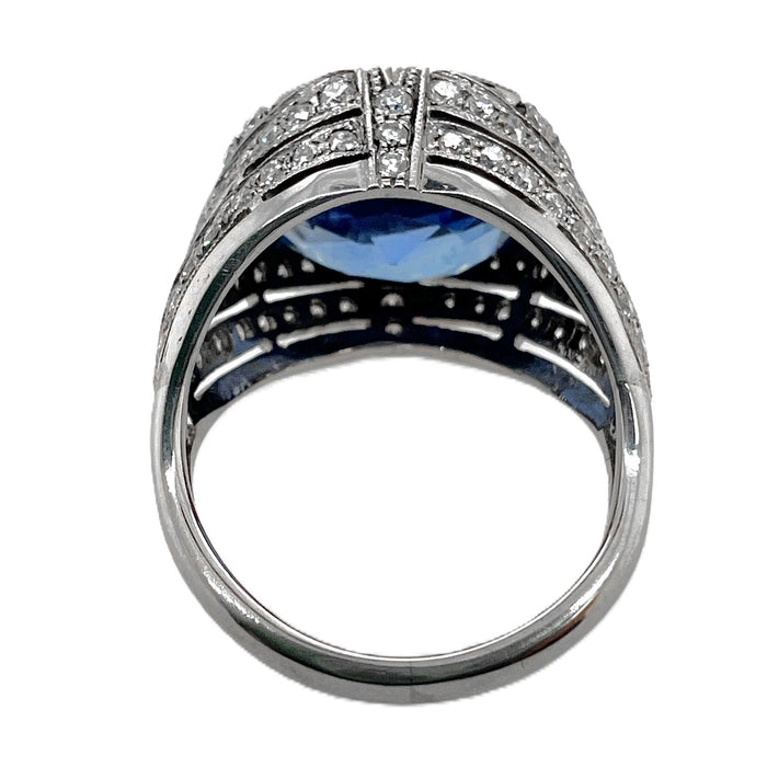 Importante anello con diamanti e zaffiri naturali, 1960