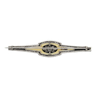 An Art Deco platinum, diamond, onyx and bone brooch, Cartier, Paris, 1925 c.a.