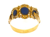 Braccialetto in oro giallo e quarzi rosa con tre miniature di donne, Svizzera 1830