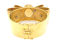 Retro gold, diamond and citrine ribbon cuff bracelet, 1940 c.a.
