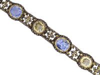 Bracciale Mario Buccellati in argento antico con oro giallo e zaffiri