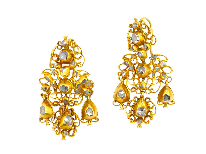 Antique Georgian gold and diamond Demi Parure