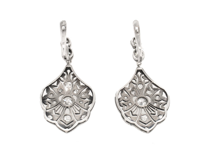 Art Deco platinum and diamond earrings