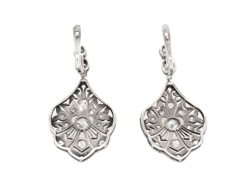 Art Deco platinum and diamond earrings
