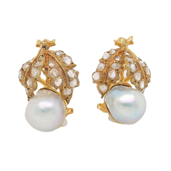 Buccellati, gold diamond and pearl earrings